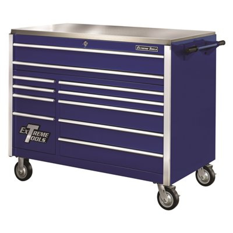 Extreme Tools 55 In. 11 Drawer Pro Roller Cabinet- Blue