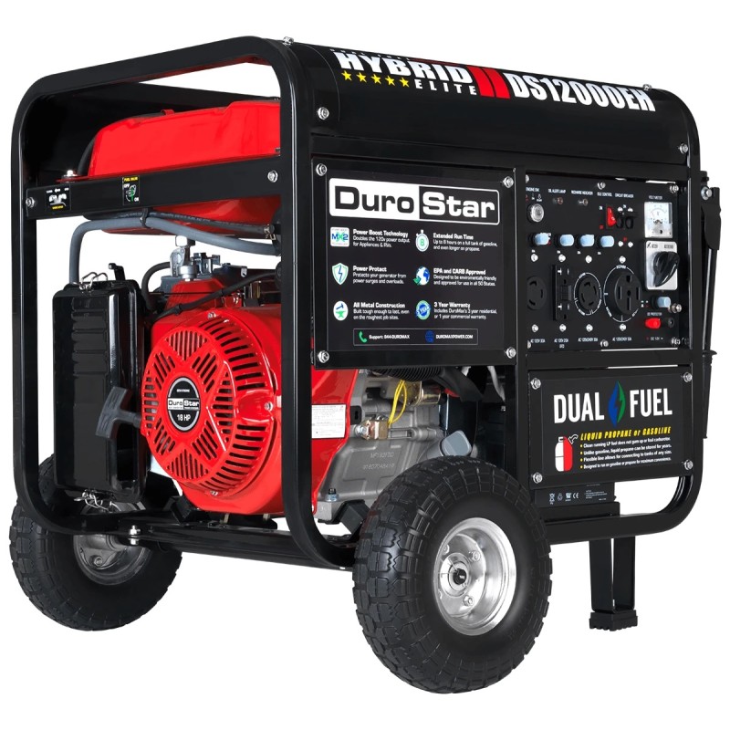 DuroStar DS12000EH 12,000-Watt 18-Hp Portable Hybrid Gas Propane Generator