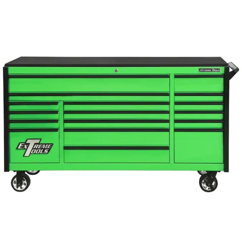 Extreme Tools DX 72-in W x 42.75-in H 17-Drawer Steel Rolling Tool Cabinet (Green)