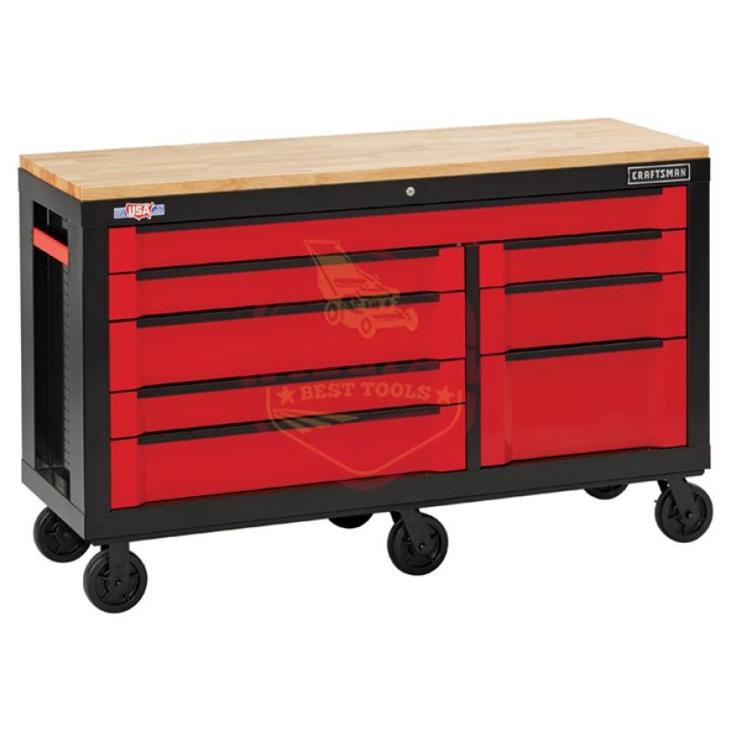 CRAFTSMAN 3000 Series 63-in W x 37-in H 8-Drawer Steel Rolling Tool Cabinet (Red)