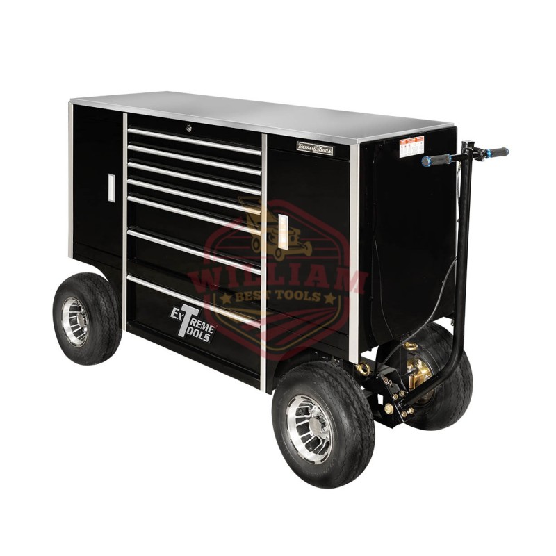 Extreme Tools TX Series 70 In. 7-Drawer and 2-Compartment Pit Box, Black