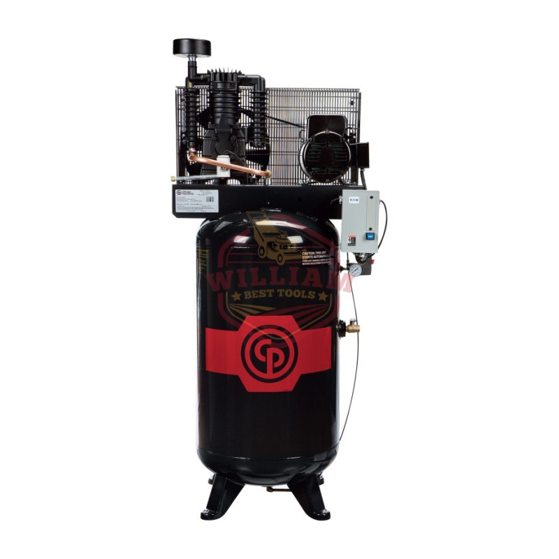 Chicago Pneumatic Reciprocating Air Compressor - 5 HP, 80 Gallon, 208-230 Volt, 1-Phase